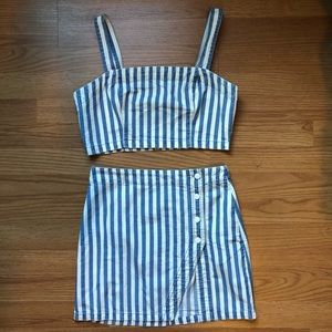 Forever 21 Striped Top & Skirt Set